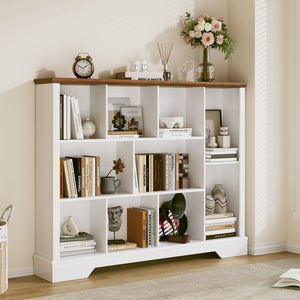 10-Cube Open Bookcase with Base – 3-Tier Storage Organizer