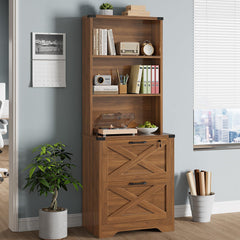 2-Drawer File Cabinet with Lock & Adjustable Shelf