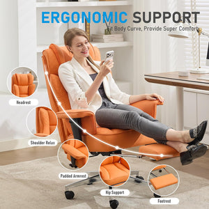 Big and Tall Ergonomic Reclining Office Chair with Footrest