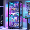 71-Inch 5-Tier Glass Display Cabinet with RGB LED Lighting
