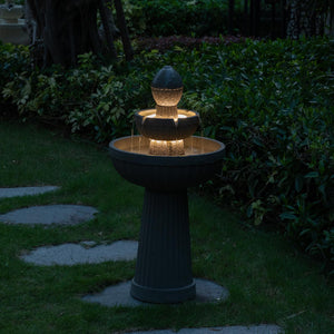 Outdoor LED Water Fountain with Cascading Waterfall