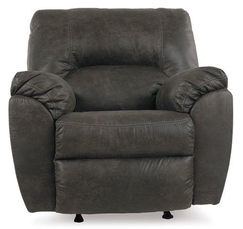 Faux Leather Manual Rocker Recliner – Gray