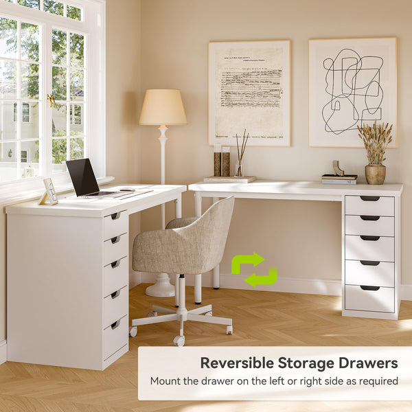 47-Inch Computer Desk with 5 Drawers