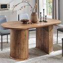 63-Inch Fluted Oval Dining Table for 4–6