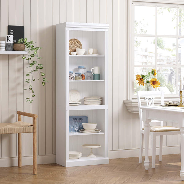 5-Tier Tall Bookshelf with Adjustable Shelves
