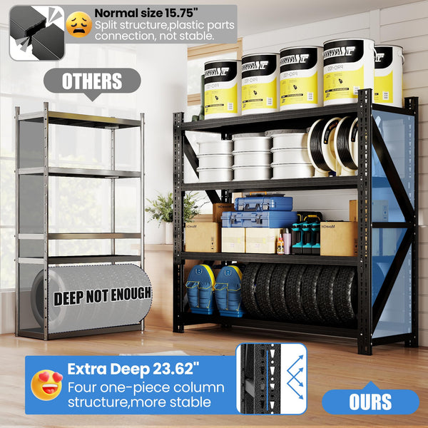 Heavy Duty Garage Storage Shelving Unit, 4-Tier Metal