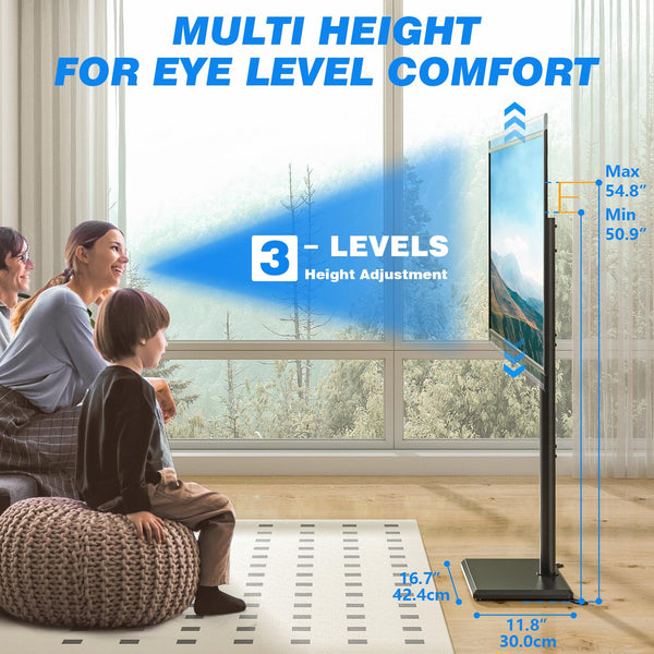 Floor TV Stand with Swivel Mount & Height Adjustment for 32-60 Inch TVs