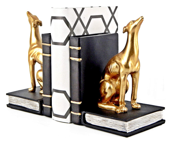 Greyhound Dog Bookends – Golden, 7 Inch