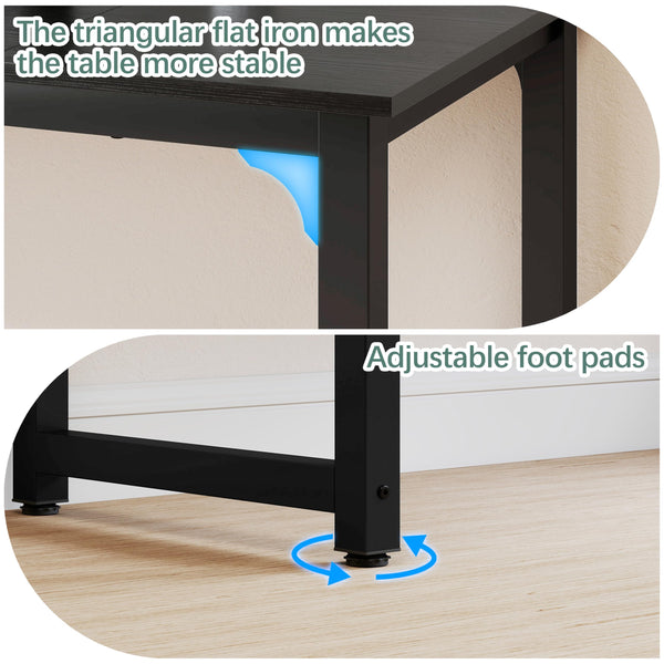 63-Inch Large Office Computer Desk with Steel Frame