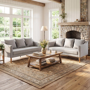 Farmhouse Loveseat Sofa – 63" Linen Grey