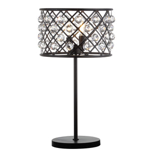 22.5" Oil Rubbed Bronze 2-Light Crystal and Iron Table Lamp