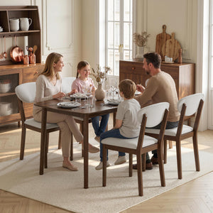 5-Piece Mid-Century Modern Dining Table and Chair Set for 4