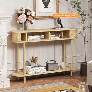 Modern 47.2" Console Table with Tambour Door Storage