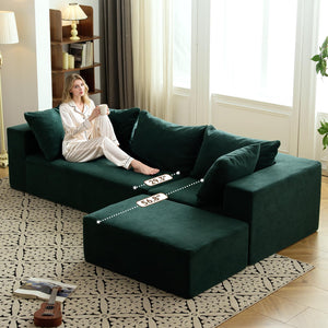 Modular L-Shaped Sectional Sofa with Deep Seat