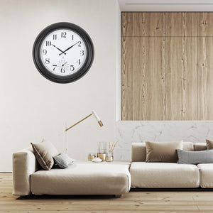 18-Inch Atomic Outdoor Wall Clock with Temperature