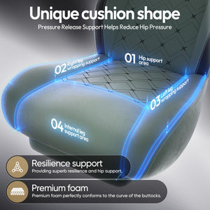 Ergonomic Fabric Gaming Chair with Heated Massage & Footrest