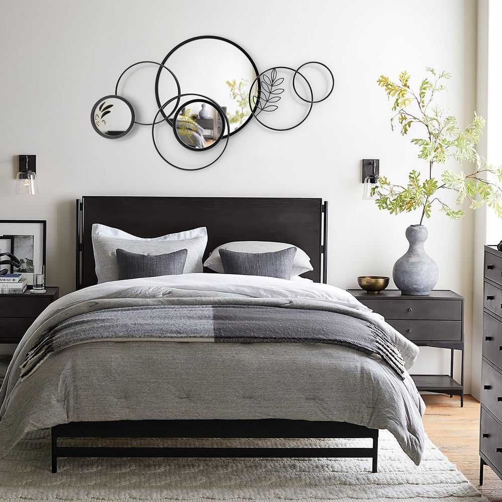 Black Round 3D Wall Mirror