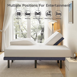 Adjustable Electric Bed Frame with Wireless Remote & Massage