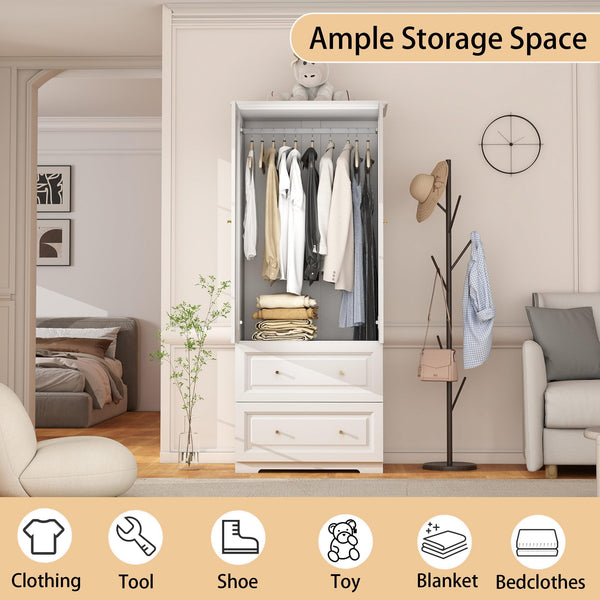 Bedroom Wardrobe Closet with Drawers