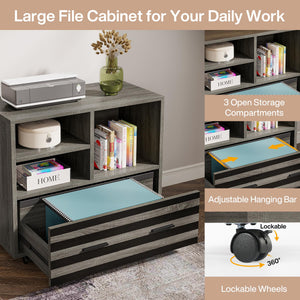 L-Shaped Executive Desk with Mobile File Cabinet