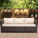 3-Seat Outdoor Wicker Patio Sofa with Deep Seating & All-Weather Cushions