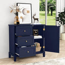 Accent Cabinet with 3 Drawers and Door – Wooden Sideboard with Shelves