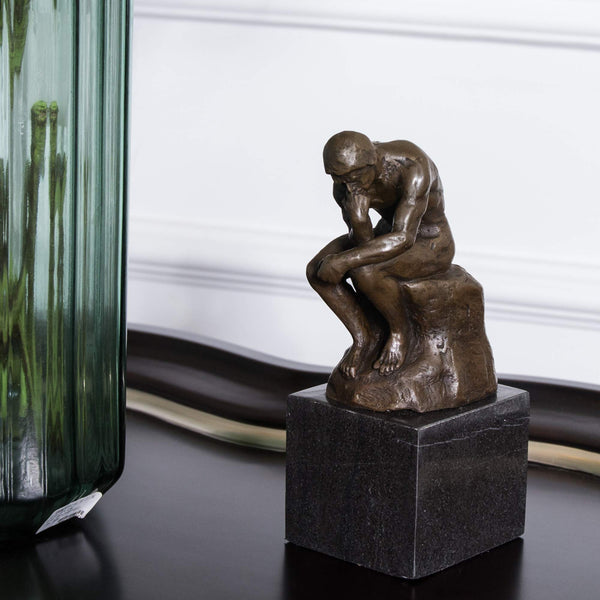 Bronze Thinker Sculpture - Classical Philosophy Statue