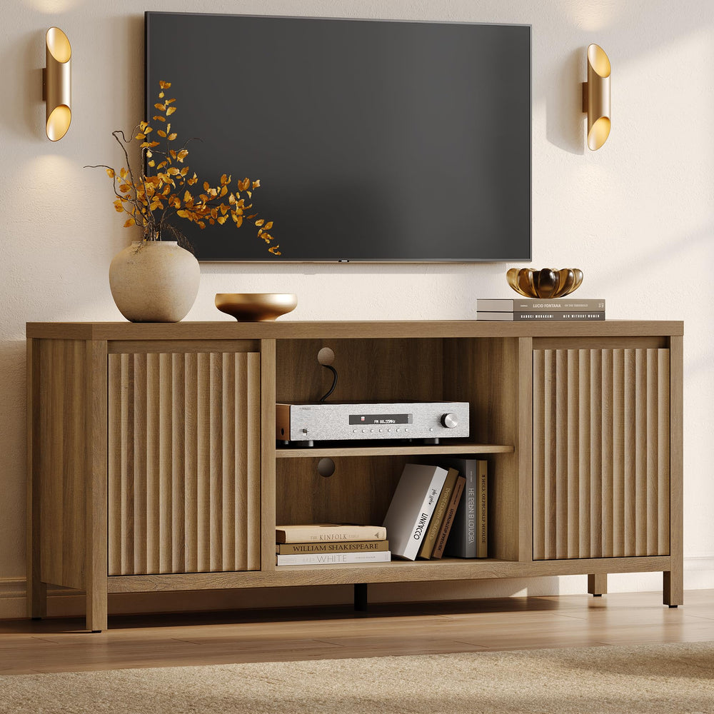 Fluted TV Stand for 55–65 Inch TVs