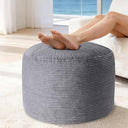 Large Round Corduroy Pouf Ottoman with Memory Foam Filling