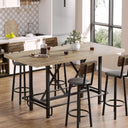 63-Inch Industrial Counter Height Bar Table with Metal Footrest