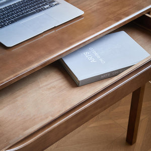Solid Wood Desk with Drawers – Home Office Writing Desk