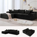 L-Shaped Modular Sectional Sofa with Chaise – Corduroy, Deep Seat, No Assembly