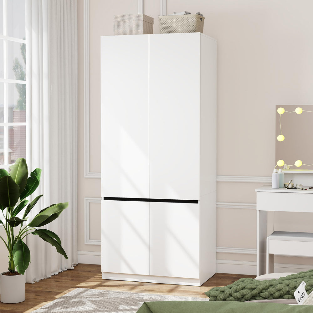 White Wardrobe Closet with Doors