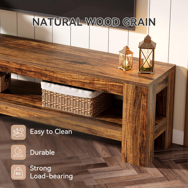 Tribesigns 59" TV Stand for 55/60/65/75-Inch TVs, Rustic Media TV Console with Storage Shelve, Entertainment Center Television Stand for Living Room, Bedroom (Brown)