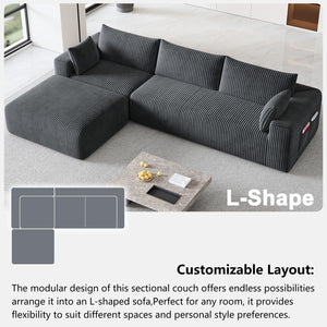 108" Modular L-Shaped Cloud Sectional Sofa with Deep Seat & Chaise