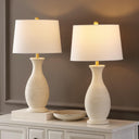 Contemporary Polyresin Table Lamp Set of 2 with LED Bulbs – 30 Inch