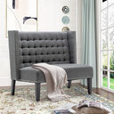 Small Tufted Loveseat Sofa with Nail Head Trim