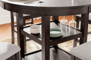 Counter Height Dining Table Set with 4 Upholstered Bar Stools