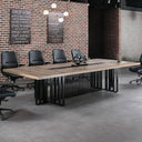 12ft Large Conference Table with 2" Thick Top & Metal Grid Base