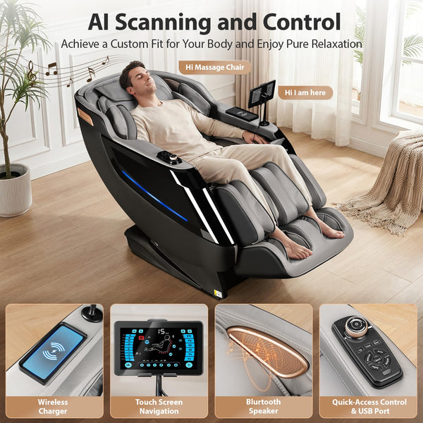 4D Full Body Massage Chair with SL-Track & Zero Gravity