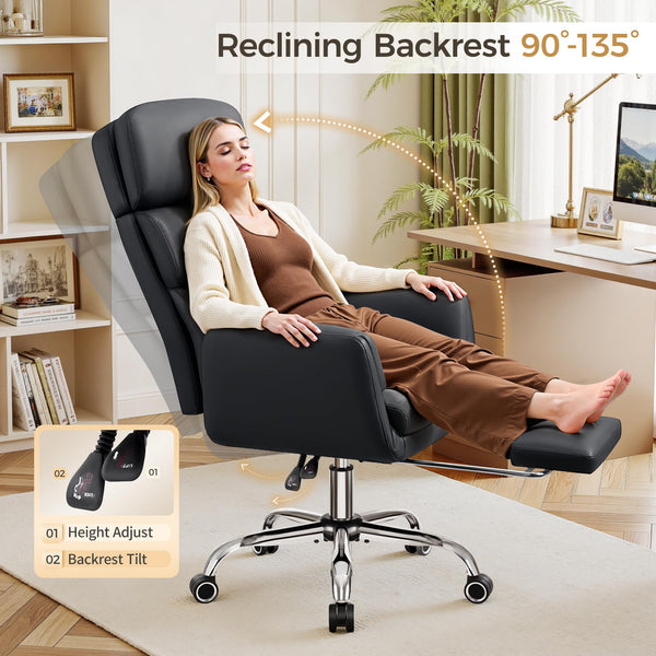 Big and Tall Ergonomic Reclining Office Chair 500LBS