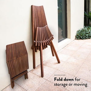 Folding Acacia Wood Adirondack Chair – Low Profile Outdoor Patio Chair