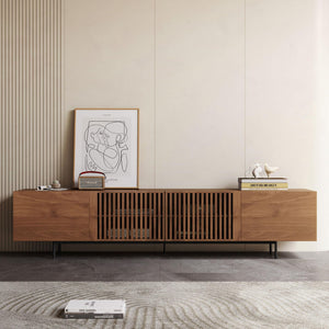 Mid-Century Modern TV Stand with Storage – Fits TVs Up to 80 Inches