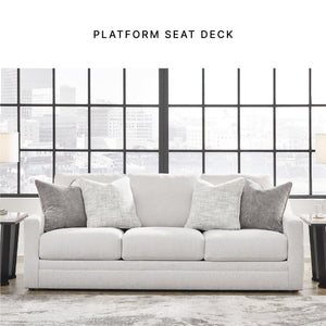Contemporary Light Gray Sofa with Accent Pillows