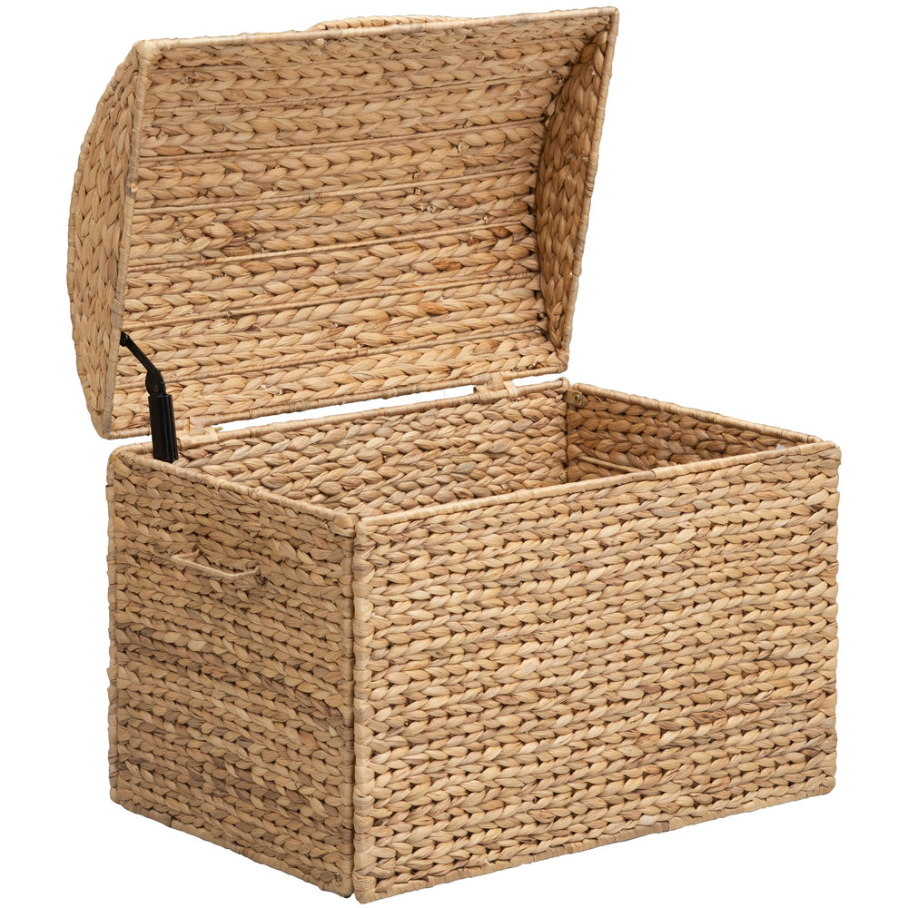 Water Hyacinth Wicker Storage Trunk with Metal Frame