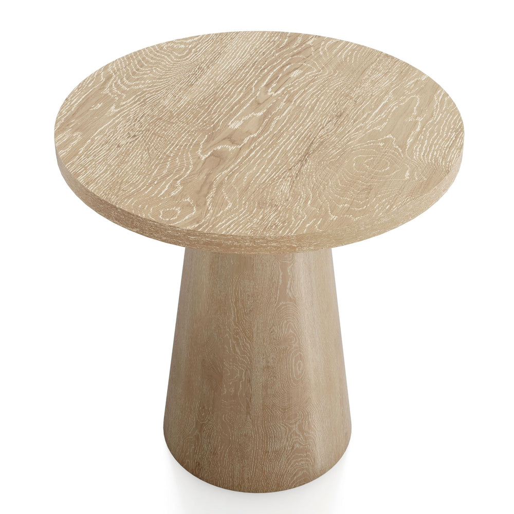 20-Inch Round End Table with Cone Pedestal Base