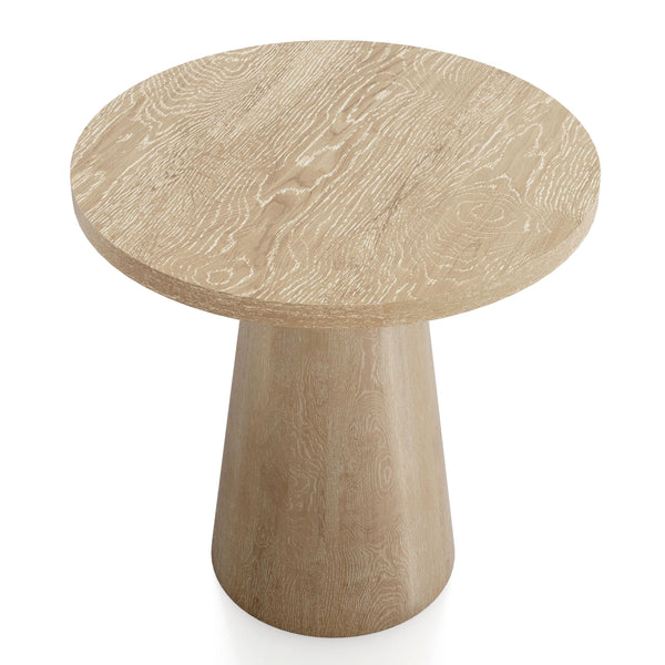 20-Inch Round End Table with Cone Pedestal Base