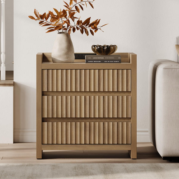 3-Drawer Nightstand Set of 2 with Charging Station