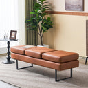 59.5" Faux Leather Waiting Room Bench with Metal Frame