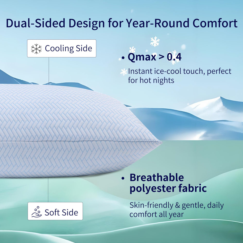 Cooling Pillow Queen Size Set of 2 – Shredded Memory Foam